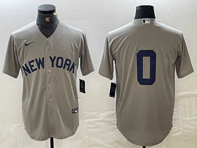 Men%27s New York Yankees #0 Marcus Stroman Grey Cool Base Stitched Baseball Jersey